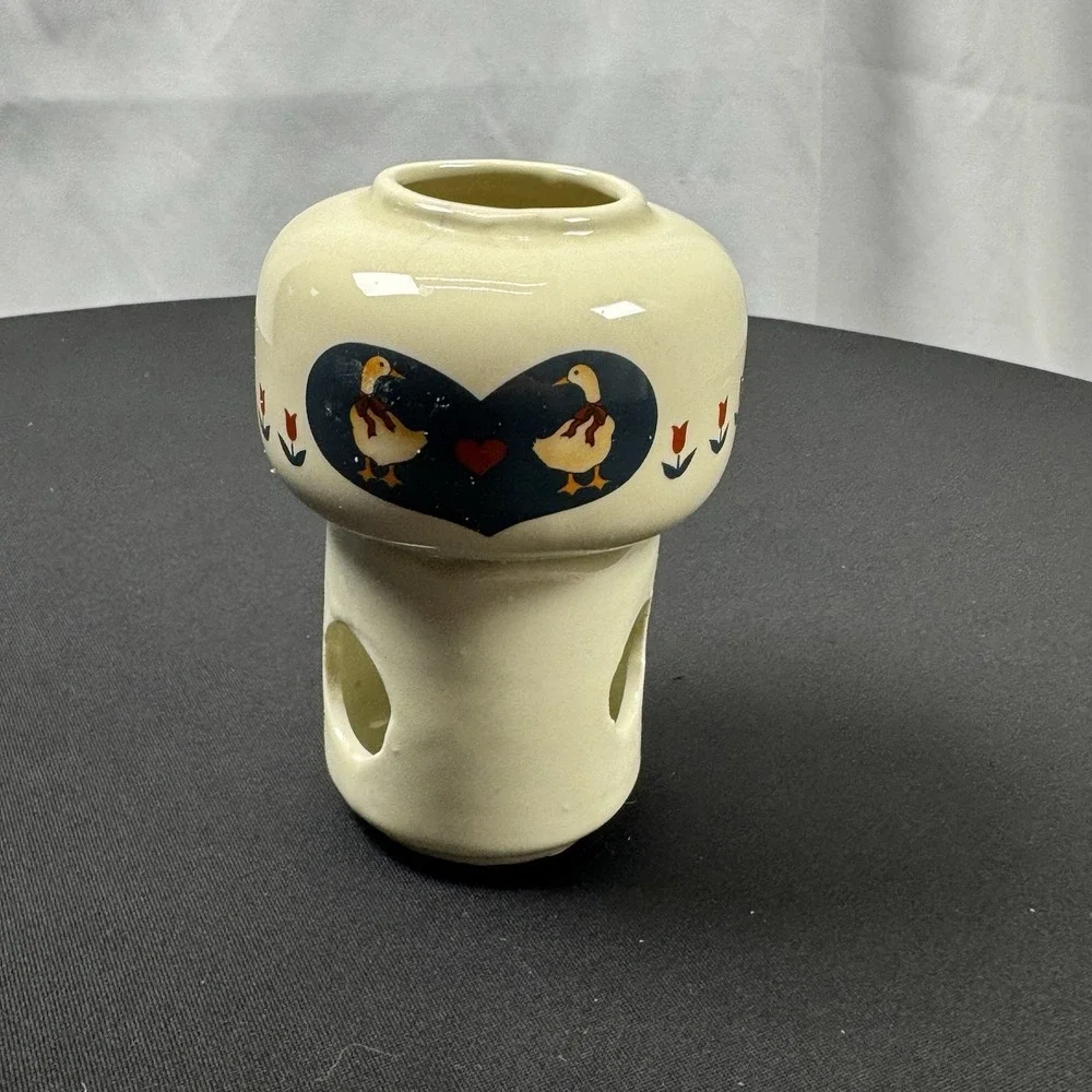 Vintage Country Goose Ceramic Votive Candle and Scent Oil Warmer / 2‎ piece